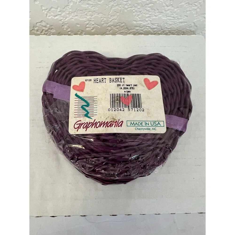 Vintage NOS Prop Graphomana USA Heart Notepad Wicker INC R2 Blast Roller Ball‎